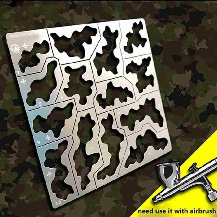 Opakovaně použitelná nerezová šablona Camouflage Sprays Deska Pro Přesné Modelování Detailů A Umělecké Tvorby