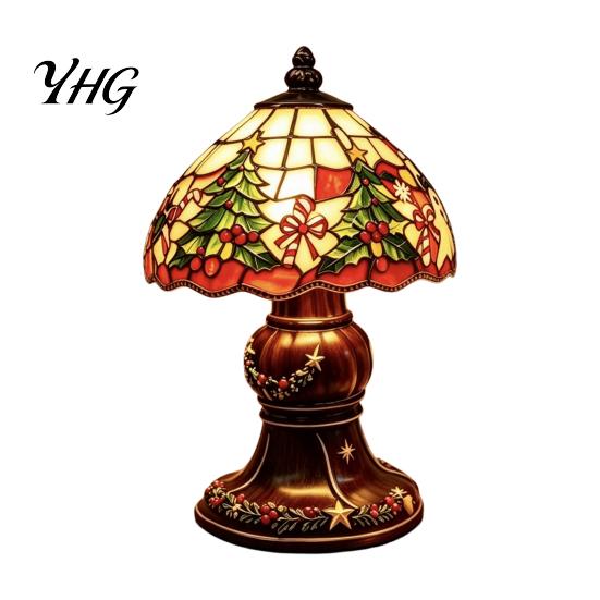 Office Desk Decorations Christmas Lighted Table Lamp, Santa Claus Reindeer Ornaments Desktop Ornament for Living Room Bedroom Indoor Holiday