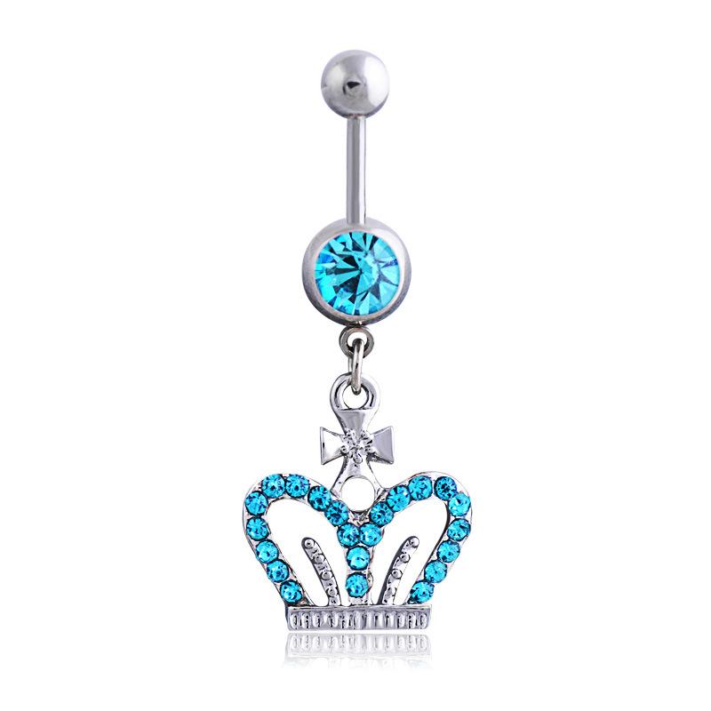 New Product Blue Pine Stone Five -piece Pendant Navel Navel Lumbar Chain Belly Navel Loop Belly Button Buckle