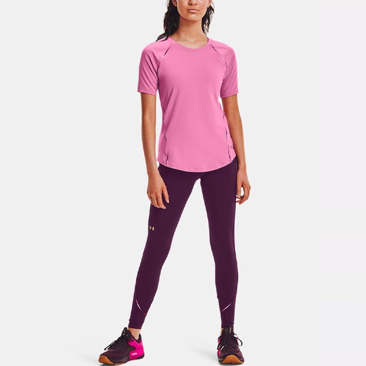 Under Armour Casual Breathable Training Sports T-Shirt Women Tops Pink 1360852-680