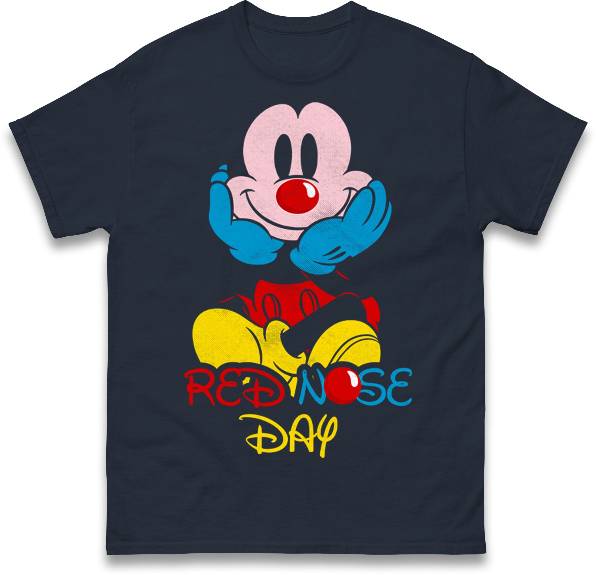 Red Nose Day Disney Mickey Mouse Mens T Shirt Womens Tops Tees L