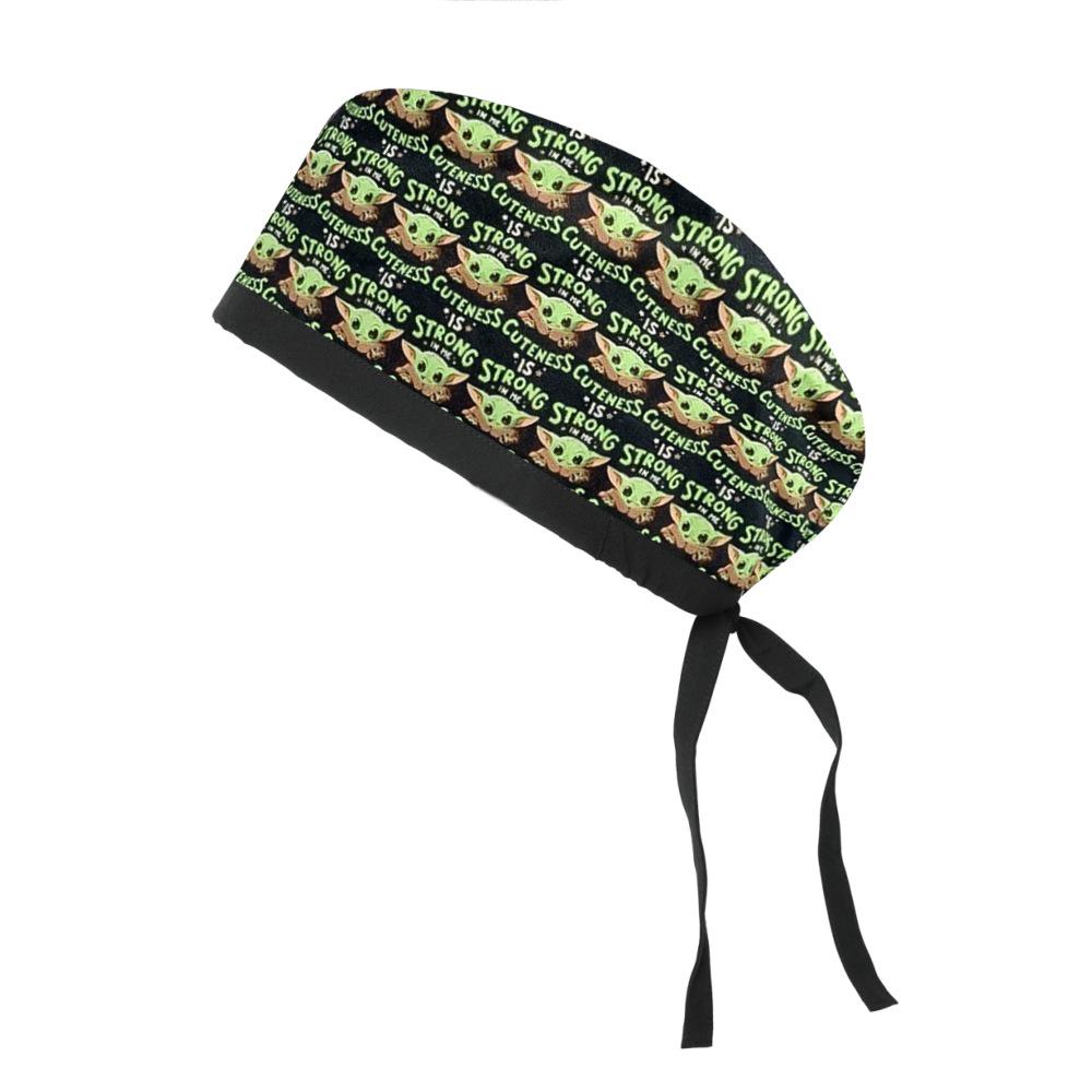 Adjustable Cotton Surgical Cap with Cartoon Print for Women and Men
