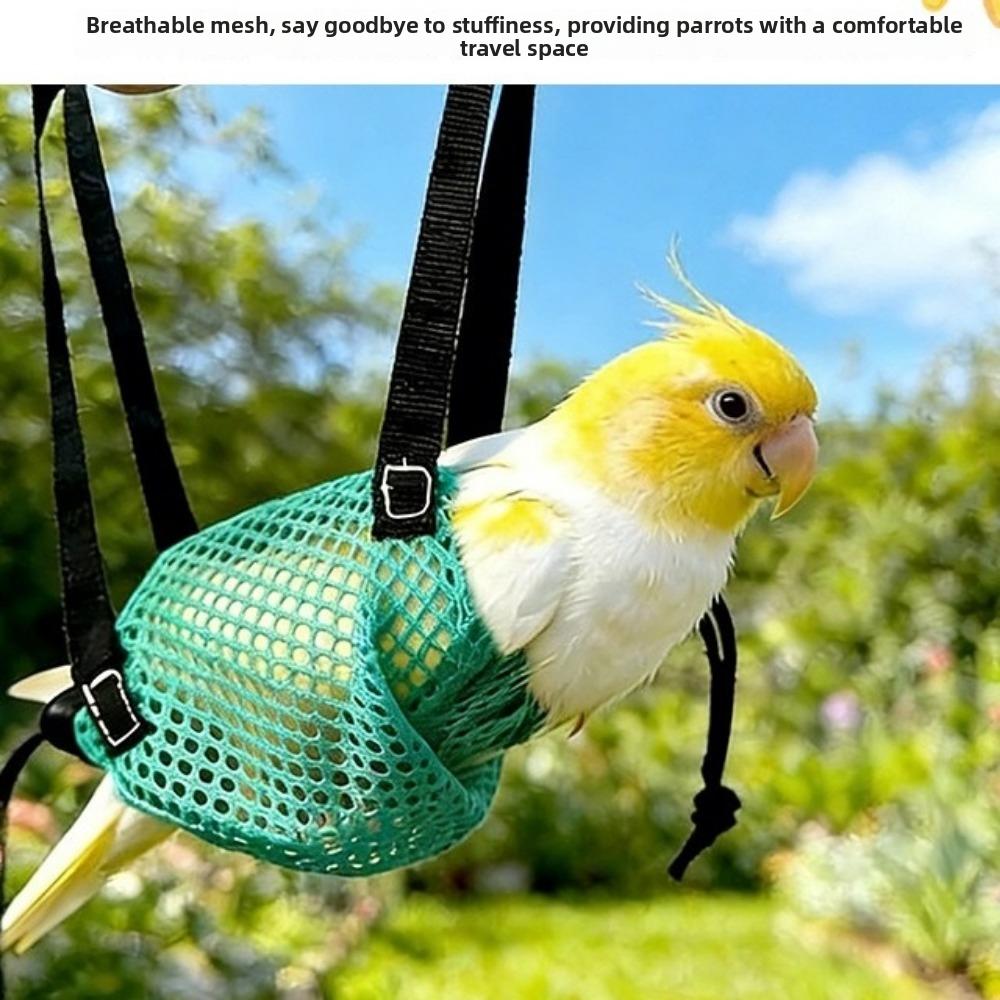 Breathable Parrot Walking Bag Anti Escape Adjustable Strap Portable Bird Carrier with Harness Anti-Fly Pet Carrier Bag