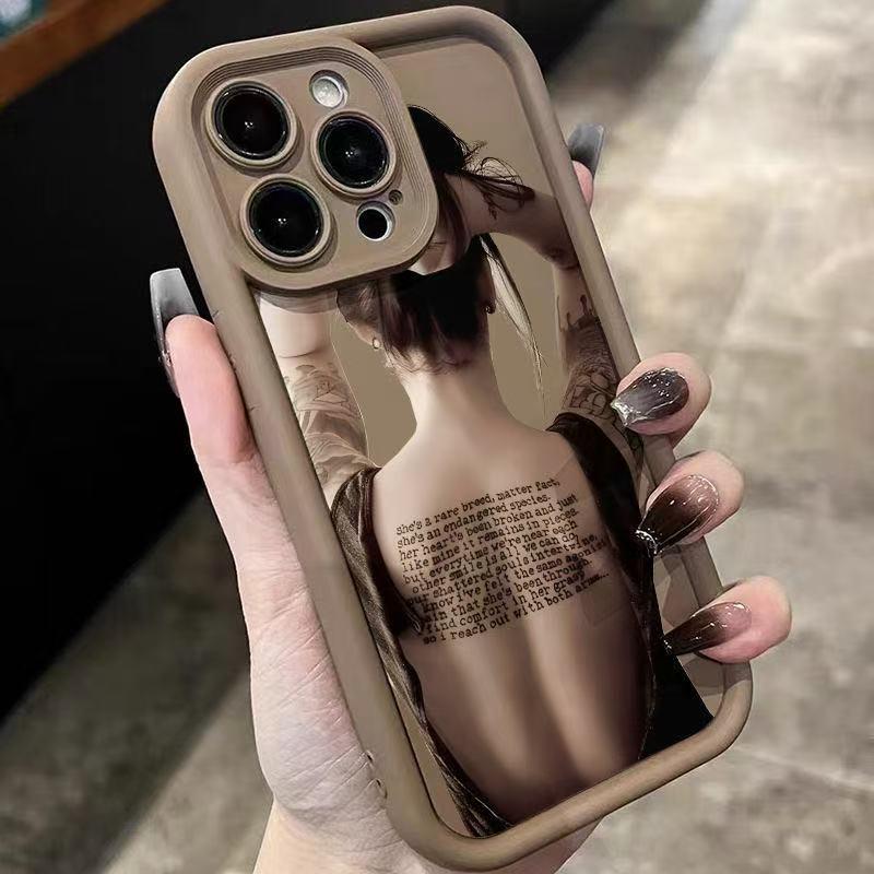 iPhone 16 Pro Max & 15 Plus Anti-Fall Soft Girl Back View Case
