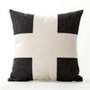 Quadratisch 18" Weiß und Schwarz Geometrisch Kissenbezug Dekorative Kissenbezüge Vintage Heimdeko Kissenbezughülle Für Sofa Zuhause
