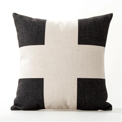 Quadratisch 18" Weiß und Schwarz Geometrisch Kissenbezug Dekorative Kissenbezüge Vintage Heimdeko Kissenbezughülle Für Sofa Zuhause