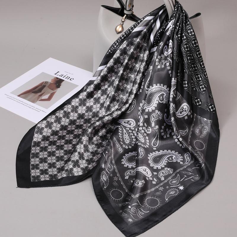 90 Square Scarves, Silk Scarves, Women's New Spring and Summer High-end Sense Versatile, Thin Scarves, Shawls Outside