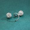 Stainless Steel Spiral Rod Earrings with Rhinestone Inlay
