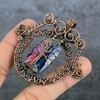 Mystic Topaz Handmade Copper Wire Wrap Jewelry Pendant 2.56" A0b34