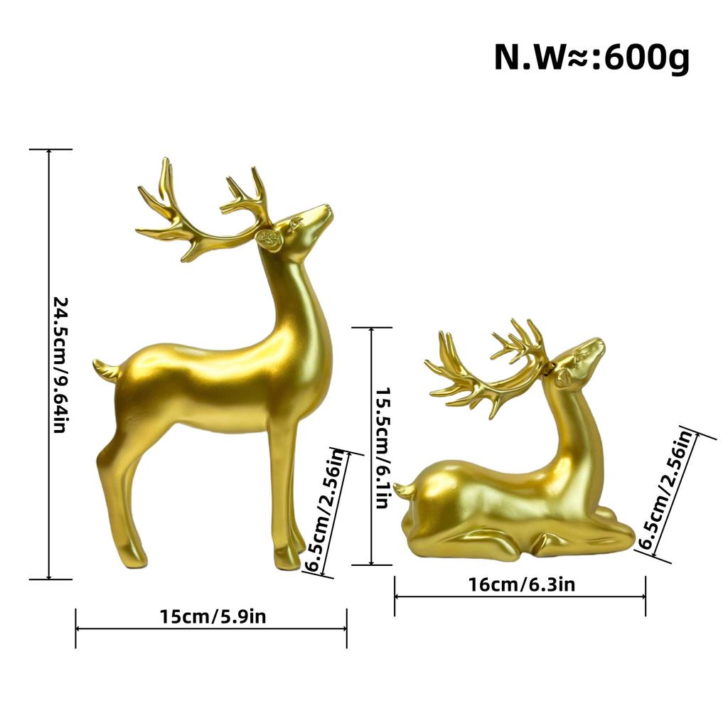 Kunstharzhandwerk Wassertransferdruck Bunte Hirschornamente Kreatives Paar Hochzeitsgeschenk Heim Wohnzimmer Weinschrank Dekoration