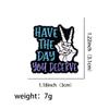 Motivational Cartoon Medal: Creative Metal Brooch with English Lettering for Clothing Accessories