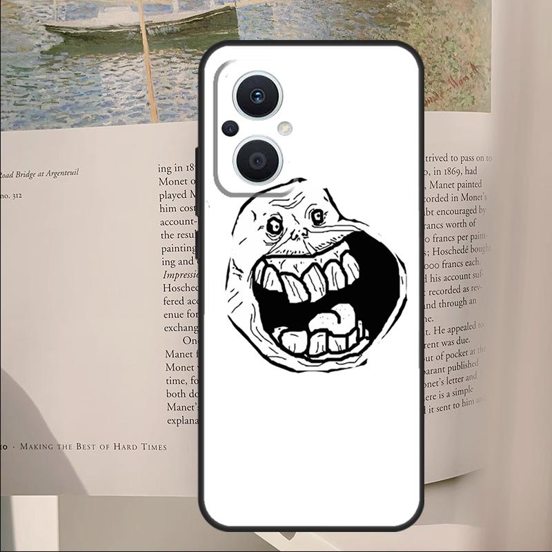 Troll Face Meme Cover For OPPO Reno 14F 11F 12F 13F 10 11 12 13 14 Pro 7 8 Lite OPPO Find X6 X8 X9 Pro Case