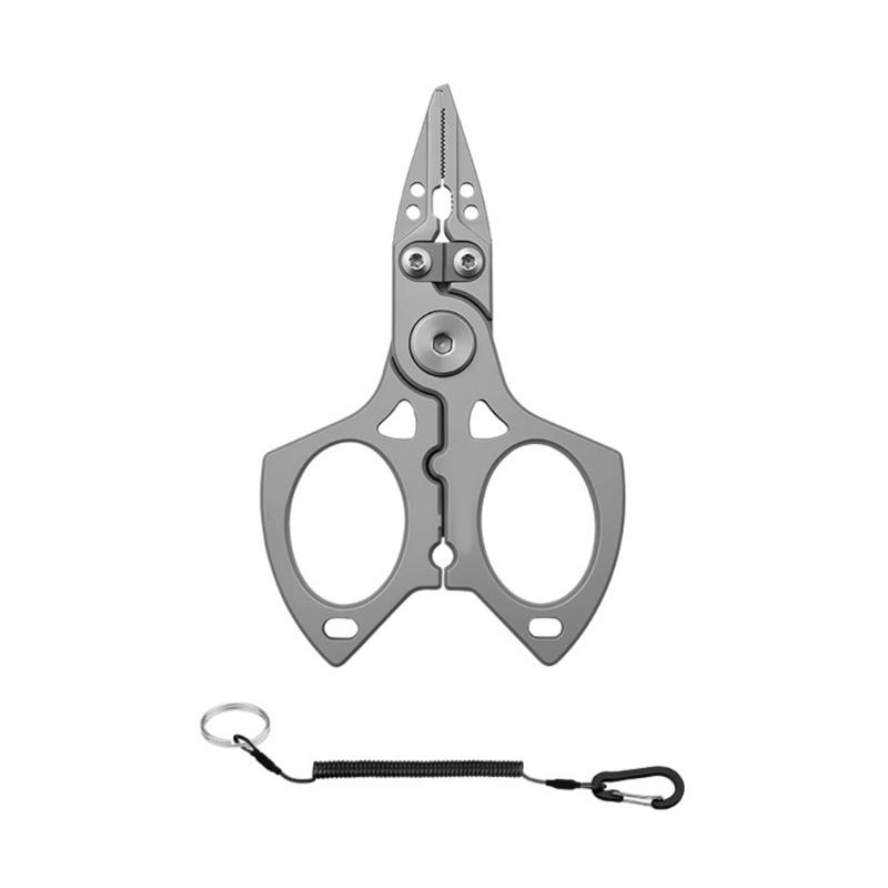 Braided Fishing Line Cutter Rings Openers with Lanyard Fishing Pliers Multifunctional Fishing Tackle Stainless Pliers