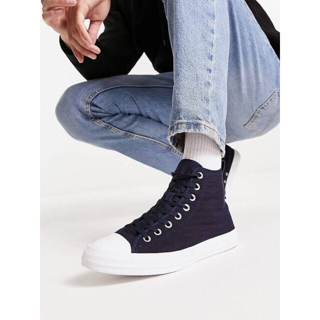 

Черные стеганые удобные кроссовки Converse Chuck Taylor All Star Hi