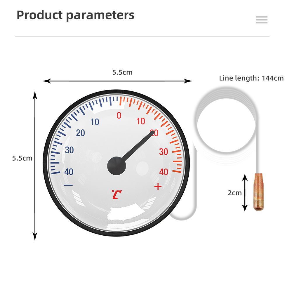 Dial Thermometer with Capillary Tube Household Usage Indoor Temperature Gauge -40~+40℃/10-120℃ for Refrigerators Oven