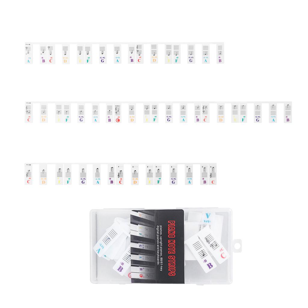Autocollant pour clavier de piano 61/88 touches Autocollant de note en silicone blanc pour clavier électronique Accessoires pour instrument à clavier Piano