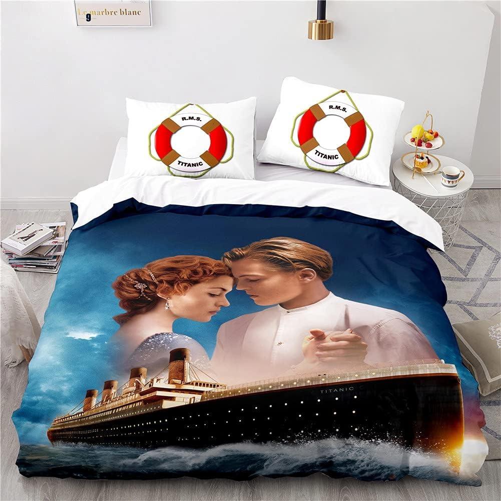Titanic Jack And Rose Bedding Set Movie Bedding 2/3Pcs Sets Duvet Cover Anime Bedroom Bedclothes Pillowcases