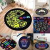 90s Arcade Rug, Video Game Carpet, Retro Gaming Round Colorful Mat for Game Room Playroom Man Cave Living Room Bedroom Decor