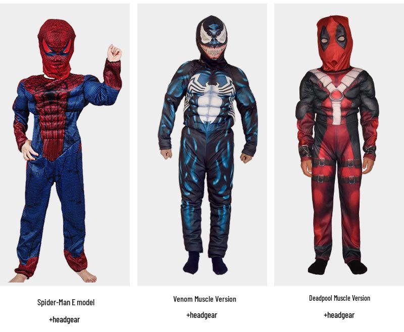 Avengers Wolverine Thor Deadpool Captain America Kids Superhero Muscle Suit Costume