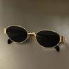Retro Metal Frame Pilot Oval Sunglasses Women Men Brand Designer Vintage Round Sun Glasses Luxury 90s Green Lens Shades Male