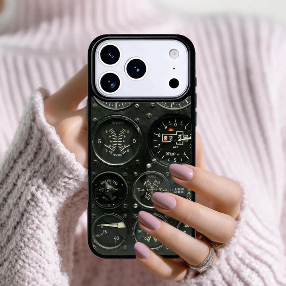 Aviation Airplane Instrument Phone Case For Apple iPhone 17 Air 16E 15 14 Plus 13 12 11 Pro Max Mini Funda Cover