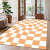 Washable Checkered Rug  Classic Black and White Area Rug Super Soft Carpet for Bedroom Living Room Kids Room Dorm Home Decor