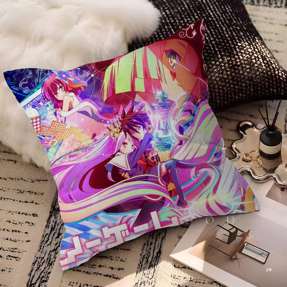 No Game No Life Подушка Чехол для подушки Наволочка Гостиная Диван Домашний декор Индивидуальный 12x12Inch