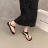 Flat-bottomed retro vacation wind pinch sandals fairy shoes 2025 new summer black versatile beach Roman shoes