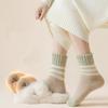 4Pairs Soft Stripe Grid Thickened Socks Sleeping Winter Floor Plush Socks Mid-tube Hosiery Warm Socks Women Autumn