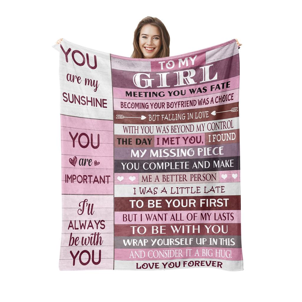 Gift For Girlfriend Flannel Blanket Single-Sided Printed Blanket Decorative Blanket Source