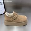 Fur Platform Women Ankle Boots Suede Flats Fashion Casual Shoes Woman 2025 Trend Winter Designer Walking Cozy Snow Botas Mujer