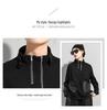 Black Street Style Slimming Pullover with Patch Pockets
