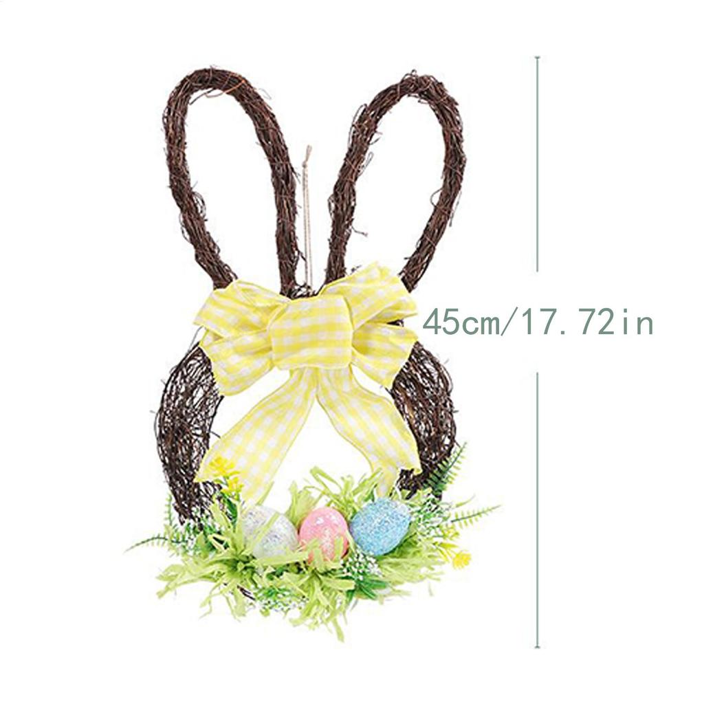 Easter bunny Wreath Spring Bunny egg rattan berries Holiday Festive Decoration Easter Wreaths for Front Door Outside for Window