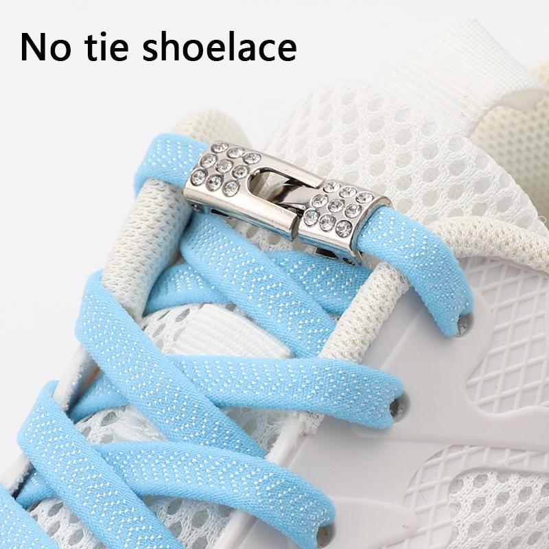 Elastische Schnürsenkel Sneakers Diamant Kreuz Verschlüsse Schnürsenkel ohne Binden Kinder Erwachsene 8MM Breite Keine Bindeschuhbänder Gummibänder Schnürsenkel