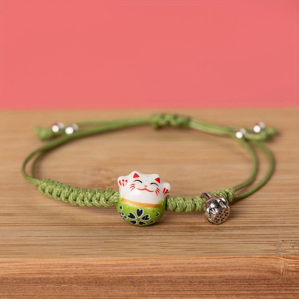Cute Ceramic Pendant Bracelet, Ceramic Bead Bracelet Set, Fresh and Artistic Style Versatile Jewelry, Girl's Heart Jewelry