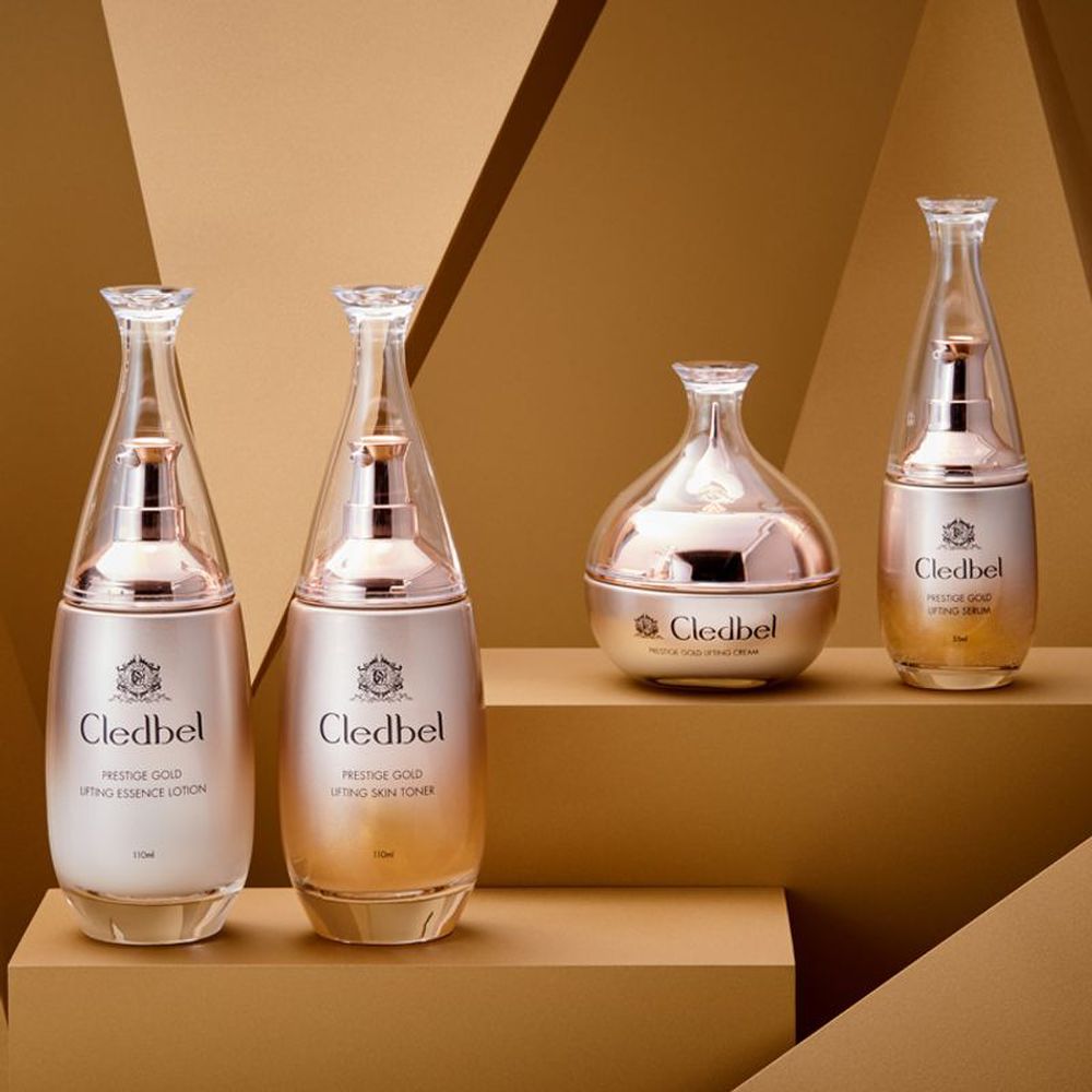 CLEDBEL Prestige Gold Lifting Basic 4-Piece Set 110ml+100ml+35ml+60ml+Shopping Bag