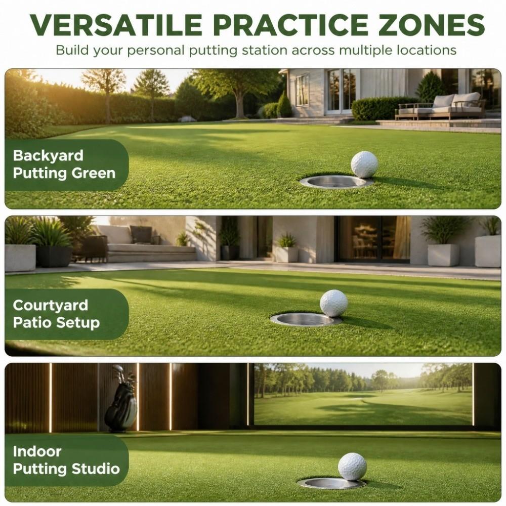 Metal Construction Golf Hole Cup Bottom Drain Hole Golf Green Cup Golf Flagstick Cup Golf Course