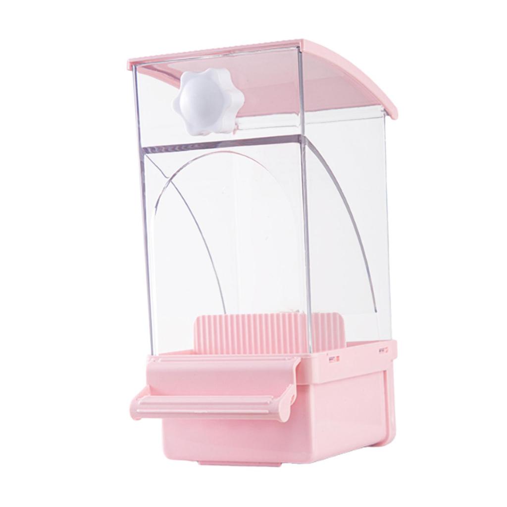 No Mess Bird Feeder Sturdy Automatic Parrot Feeder with Perch Cage Accessories Food Container for Budgies Canary Finch Cockatoo