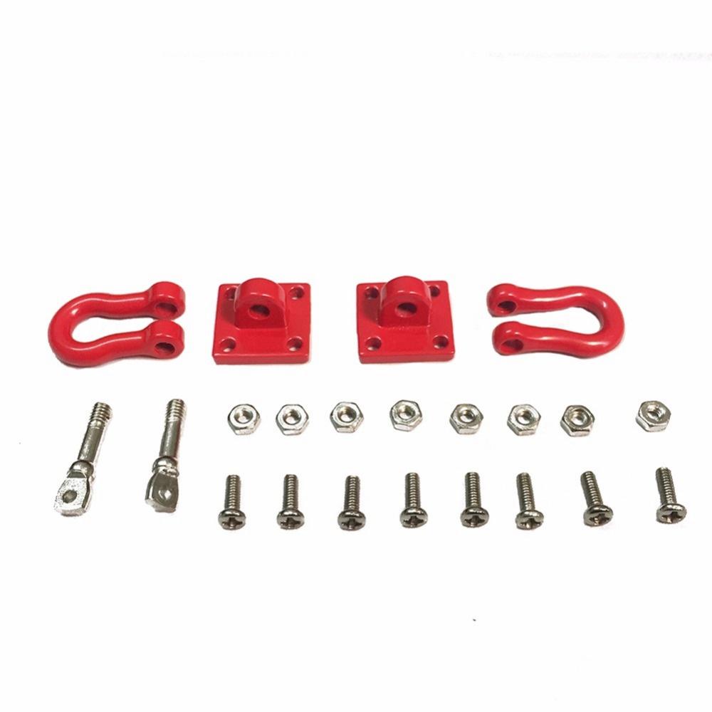 Premium Quality 2 Pcs Red Climbing Trailer Hook Buckle For 1/10 D90 Axial Scx10 Rc Cars