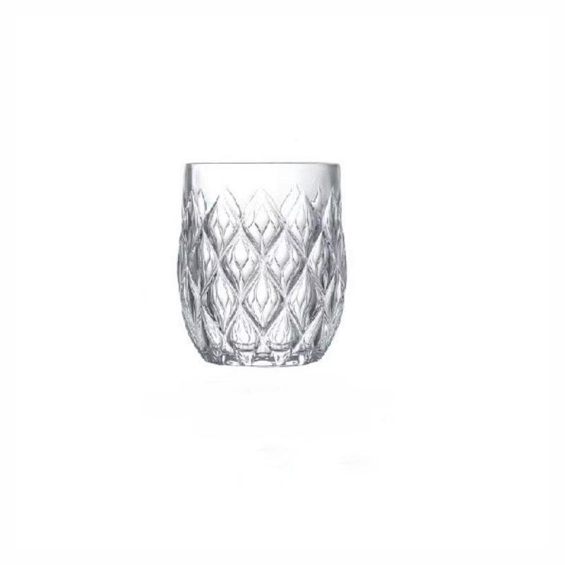 Two Differentially Sized Carved Glass Cups Exquisitely Carved Transparent Glass Daily Drinking Cups Festival Gifts for Friends