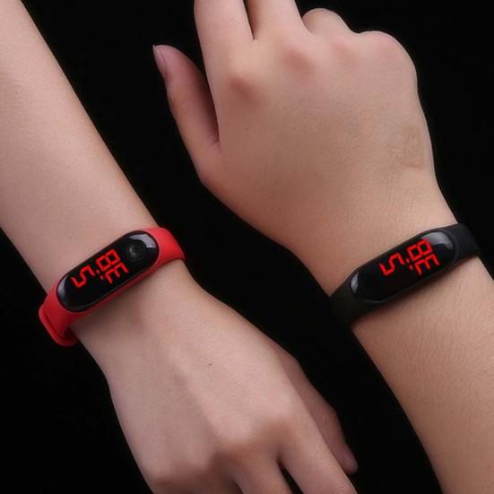 Adjustable Strap Button Control LED Display Electronic Digital Watch Bracelet