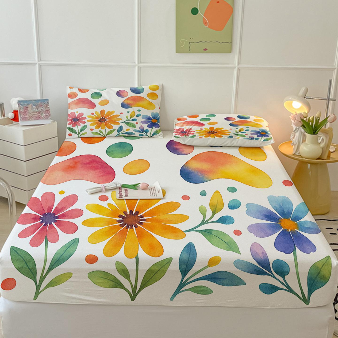 

Cartoon Three-Mattress Model, Mattress Protective Cover, Protective Cover Three-Piece Set, Digital Printing 160cm*200cm