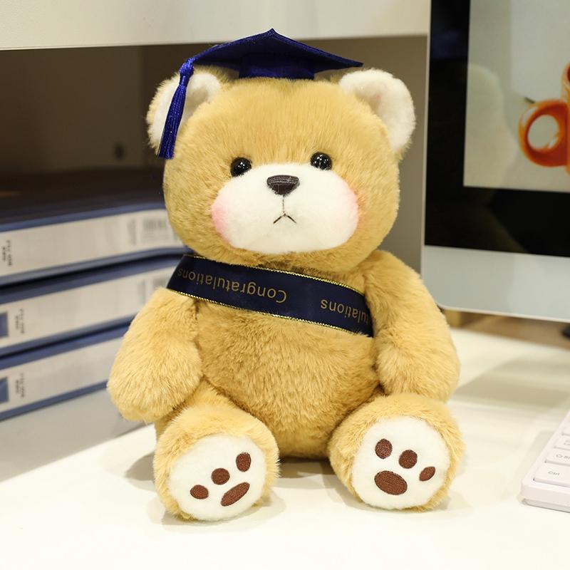 

25cm Graduation Doctor Bear Plush Toy Super Soft Cute Stuffed Animal Graduation Gift Companion Ornament for Girlfriend 25cm темно-синий