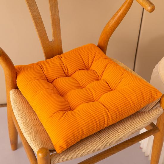 Thickened Floor Cushion Corduroy Chair with Ties, Soft Square Seat Pad, Non-Slip Comfortable Office Pad Warm for Reading Nook Floor, Winter