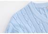 Plus Size Women's Round Neck Cable Knit Cardigan, Long Sleeve, Core-Spun Yarn, Autumn 2025 Collection
