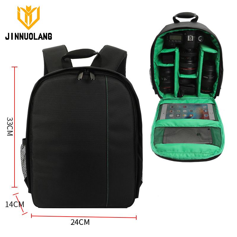 JINNUOLANG Waterproof Camera Backpack Photo Digital Bags For Canon Nikon Sony Xiaomi iPad DSLR Portable Travel Tripod Lens Bag