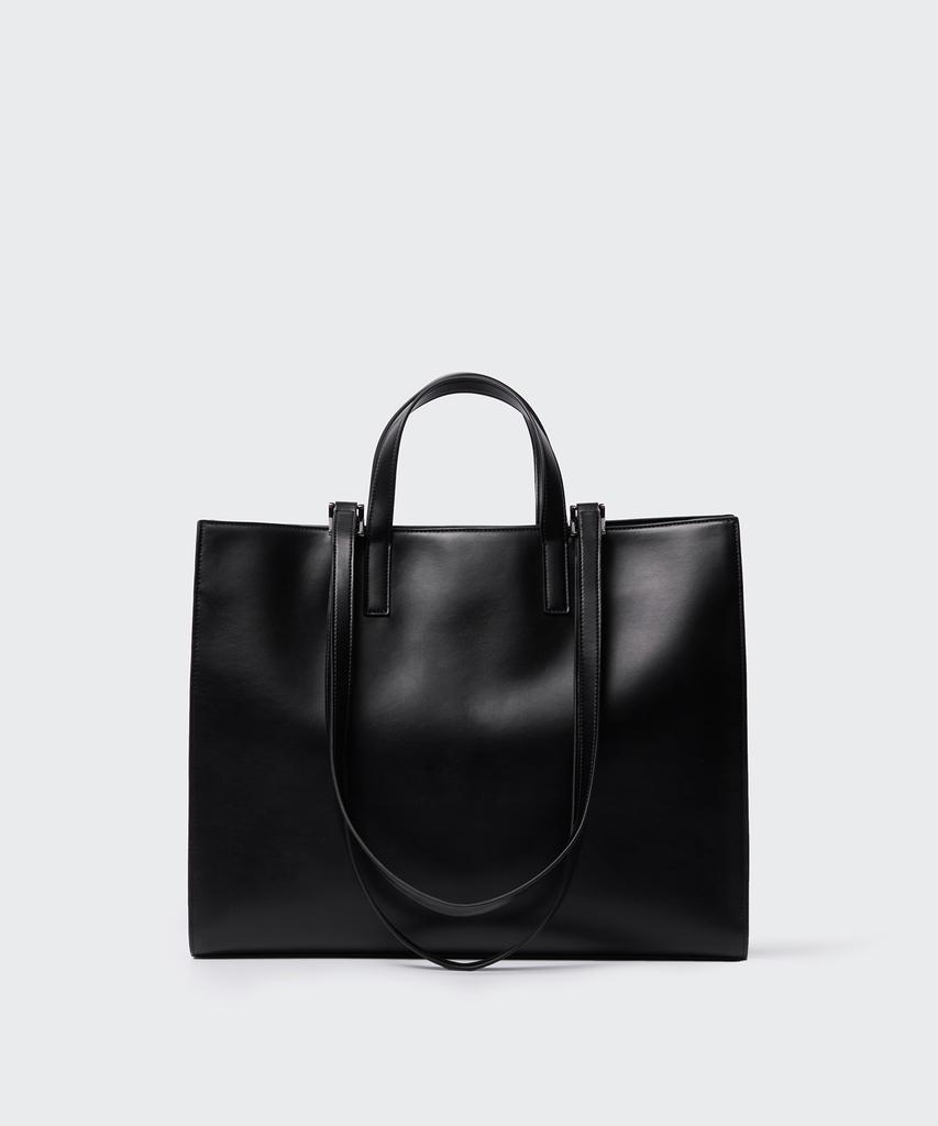 Musinsa Standard Synthetic Leather Rectangle Shoulder Tote Bag_Large [Black]