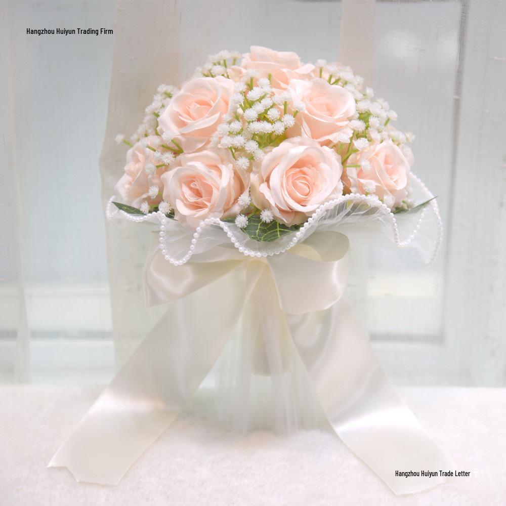 Champagne Pink Bridal Bouquet Toss Collection: Faux Flowers, Wedding Dress Photo Prop, Travel Photography, and Gift Set.