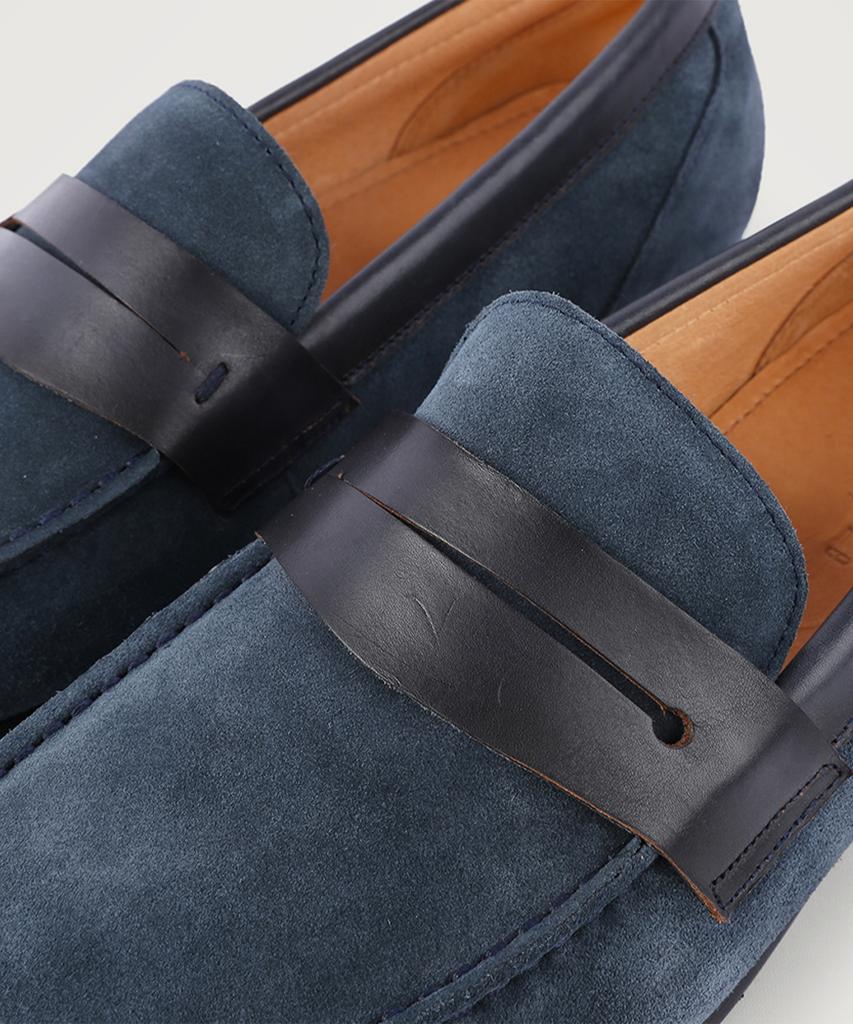 Panicale Suede Penny Loafers [Navy]