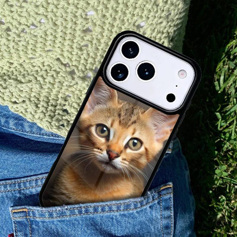 Cute Chausie Kitten Cat Phone Case Cover for IPhone 11 12 13 14 15 16e 17 Pro Max Coque for IPhone 17 Air